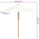 parasol 150x200 cm træstang sandfarvet
