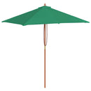 parasol 150x200 cm træstang grøn