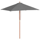 parasol 150x200 cm træstang antracitgrå