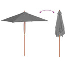 parasol 150x200 cm træstang antracitgrå