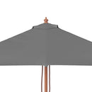 parasol 150x200 cm træstang antracitgrå