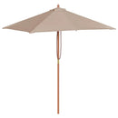 parasol 150x200 cm træstang gråbrun