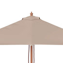 parasol 150x200 cm træstang gråbrun