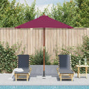 parasol 150x200 cm træstang bordeauxrød