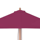 parasol 150x200 cm træstang bordeauxrød