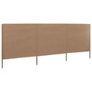 3-panels læsejl stof 400 x 120 cm gråbrun