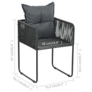 havestole 2 stk. med puder polyrattan sort