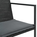 udendørs spisebordssæt 5 dele med hynder polyrattan sort