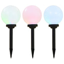 LED-solcellelamper 3 stk. 20 cm rund RGB-farver