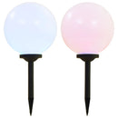 LED-solcellelamper 2 stk. 30 cm rund RGB-farver