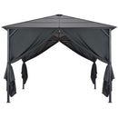 pavillon med gardin aluminium 3 x 3 m sort