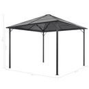 pavillon med gardin aluminium 3 x 3 m sort