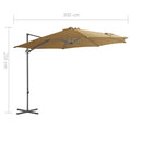hængeparasol 300 cm stålstang gråbrun
