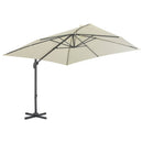 fritstående haveparasol med aluminiumsstang 300x300 cm sand