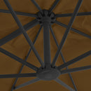 hængeparasol 300x300 cm aluminiumsstang gråbrun