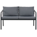 2-personers havesofa med hynder grå aluminium
