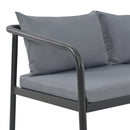 2-personers havesofa med hynder grå aluminium