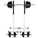 vægtstang- og squat-stativ med vægtstang- og håndvægtsæt 60,5kg