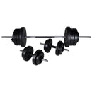 vægmonteret styrketårn med vægtstang- og håndvægtsæt 60,5 kg