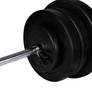 vægmonteret styrketårn med vægtstang- og håndvægtsæt 60,5 kg