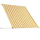 foldemarkise 150x150 cm gul og hvid