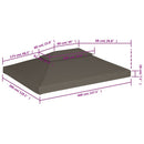 pavillontopdække i 2 lag 310 g/m² 4 x 3 m gråbrun