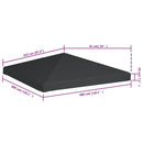 pavillontopdække 310 g/m² 3 x 3 m grå