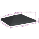 pavillontopdække 310 g/m² 4 x 3 m grå