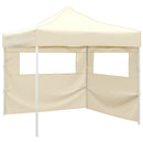 foldbart telt med 2 vægge 291x291x315 cm cremefarvet