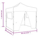 foldbart festtelt pop-up med 4 sidevægge 3 x 3 m antracitgrå