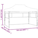foldbart telt med 3 sidevægge 431x291x315 cm antracitgrå