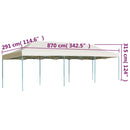 foldbart pop op-festtelt 3x9 m cremefarvet