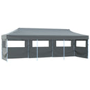 foldbart pop op-festtelt med 5 sidevægge 870x291x315 cm antracitgrå