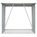 brændeskur til haven galvaniseret stål 163 x 83 x 154 cm grå