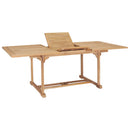 forlængeligt havebord 150-200 x 100 x 75 cm massivt teaktræ
