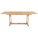 forlængeligt havebord 150-200 x 100 x 75 cm massivt teaktræ