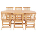 udendørs spisebordssæt 7 dele 150-200x100x75 cm  massivt teak