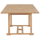 udendørs spisebordssæt 9 dele 180-280x100x75 cm massivt teak