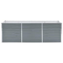forhøjet plantekasse 240x80x77 cm galvaniseret stål grå