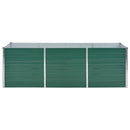 forhøjet plantekasse 240x80x77 cm galvaniseret stål grøn