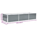 forhøjet plantekasse 240x80x45 cm galvaniseret stål grå