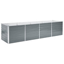 forhøjet plantekasse 320x80x77 cm galvaniseret stål grå