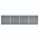 forhøjet plantekasse 320x80x77 cm galvaniseret stål grå
