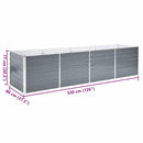 forhøjet plantekasse 320x80x77 cm galvaniseret stål grå