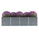 forhøjet plantekasse 320x80x77 cm galvaniseret stål grå