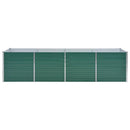 forhøjet plantekasse 320x80x77 cm galvaniseret stål grøn