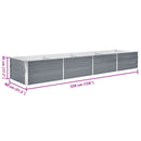 forhøjet plantekasse 320x80x45 cm galvaniseret stål grå
