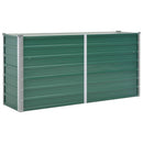 forhøjet plantekasse 160x40x77 cm galvaniseret stål grøn