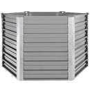 forhøjet plantekasse 129x129x77 cm galvaniseret stål grå