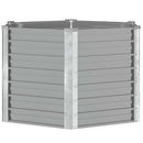 forhøjet plantekasse 129x129x77 cm galvaniseret stål grå